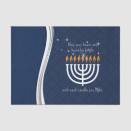 Hanukkah Blau und Weiß mit jedem Kerzenlicht Seidenpapier