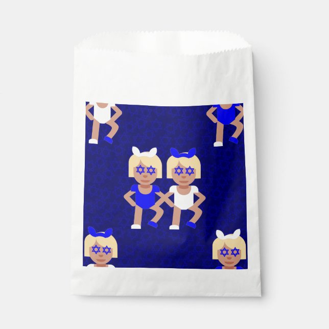 hanukkah blauer Ohrzwilling Geschenktütchen (Vorderseite)