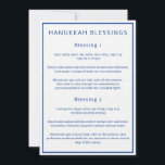 Hanukkah Blessings Hebrew English Guide Cards<br><div class="desc">Diese Karten enthalten die drei Hanukkah-Segen, die in Hebräisch, Romanisiertem Hebräisch und Englisch geschrieben sind. Dunkelblauer Text auf weißem Hintergrund Krawatte der Karten zum Thema der Saison. Sie können den Text nach Bedarf bearbeiten. Für nützlichere Hanukka-Vorräte besuchen Sie mein Geschäft: Zazzle.com/Shayna_Punim ✡ Für benutzerdefinierte Bestellungen, schreiben Sie mir auf Zazzle...</div>