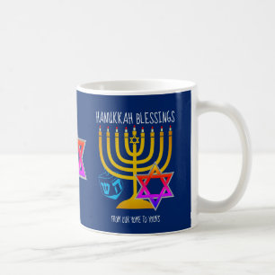 Hanukkah Blessings Monogram Kaffeetasse