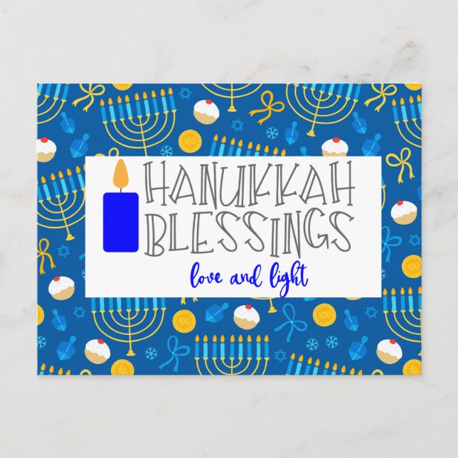 Hanukkah Blessings Postkarte (Vorderseite)