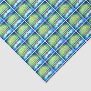 Hanukkah Blue Green Menorah Muster Einfache Modern Seidenpapier
