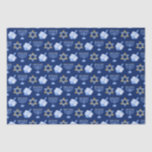 Hanukkah Blue Menorah Dreidel Pattern Chanukah<br><div class="desc">Schönes Hanukkah Gewebepapier in hübschem Blau mit einem coolen Muster des Judentums Stern,  dreidel für lustige Chanukah-Spiele,  und die jüdische Menorah für den Urlaub.</div>