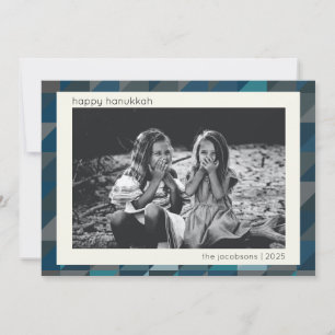 Hanukkah Blue Ombre Modernes geometrisches Muster Feiertagskarte