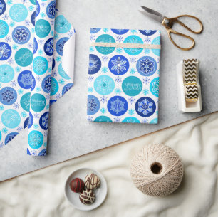 Hanukkah Blue Snowflakes Geschenkpapier