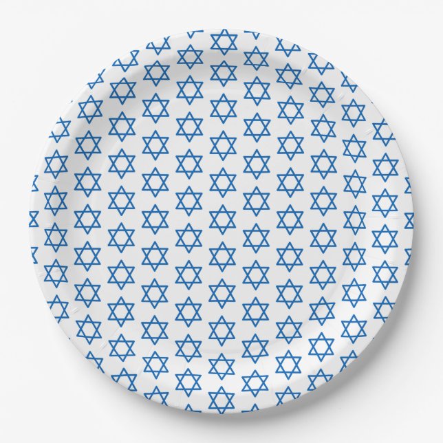 Hanukkah Blue Star Pattern Holiday Faith Pappteller (Vorderseite)