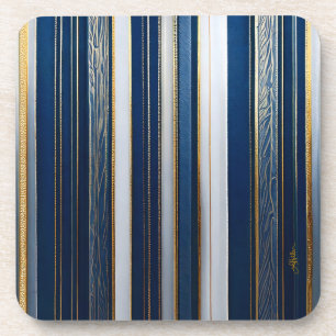 Hanukkah Blues Stripes Blue White Getränkeuntersetzer