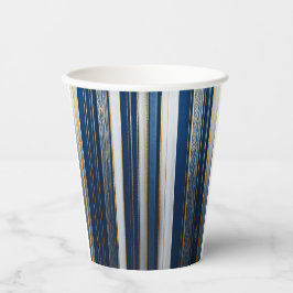Hanukkah Blues Stripes Blue White Pappbecher