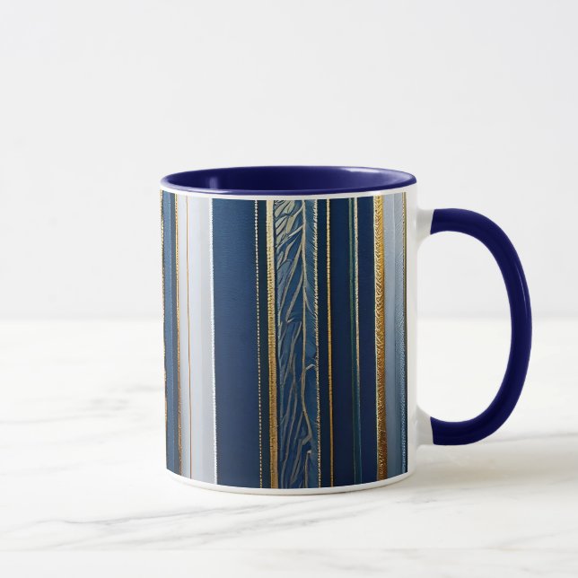 Hanukkah Blues Stripes Blue White Tasse (Rechts)