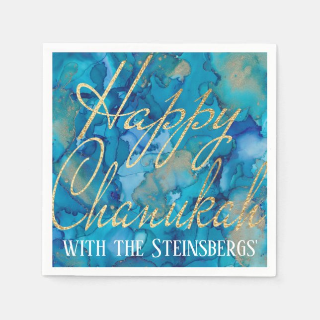 Hanukkah Blues und Golds Serviette (Vorderseite)