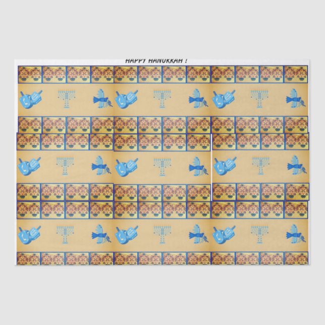 Hanukkah Blume Geschenktasche Seidenpapier (Vorderseite)