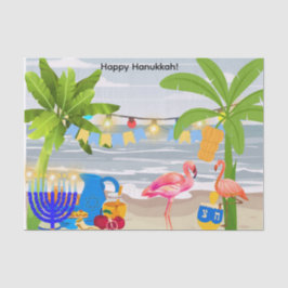 Hanukkah- Blume mit Menorah, Strand, tropisch Seidenpapier