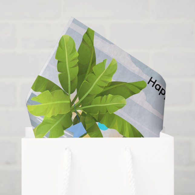 Hanukkah- Blume mit Menorah, Strand, tropisch Seidenpapier (Geschenktüte)