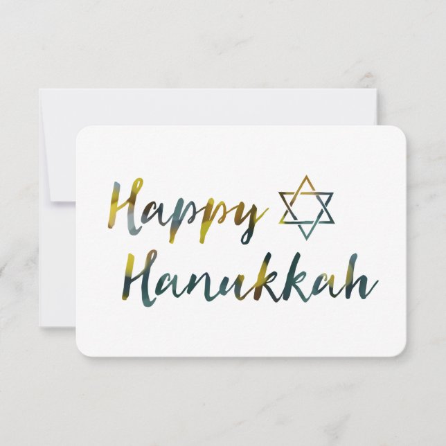Hanukkah Bokeh Einladung (Vorderseite)