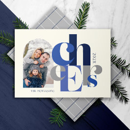 Hanukkah Bold Foto Blue Holiday Card Feiertagskarte
