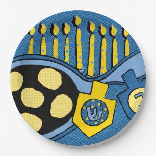 Hanukkah Bratriegel Papierplatte Pappteller