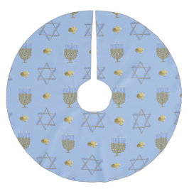 Hanukkah Bush Polyester Weihnachtsbaumdecke