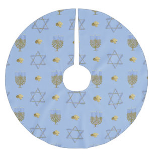 Hanukkah Bush Polyester Weihnachtsbaumdecke