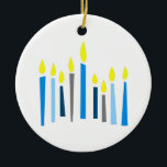 HANUKKAH CANDLES KERAMIK ORNAMENT<br><div class="desc">Das ist ein schönes Bild für Happy Hanukkah. Benutzen Sie dieses Design,  um als Geschenk zu geben.</div>