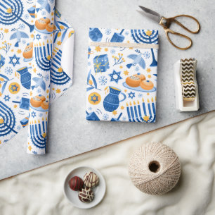 Hanukkah Candles Wrapping Paper Geschenkpapier