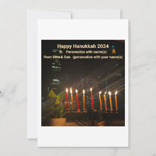 Hanukkah Card Menorah Feiertagskarte