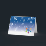 Hanukkah Card - Snowflake Jewish Stars Feiertagskarte<br><div class="desc">This is one of our many Hanukkah and Hanukkah/Christmas cards.  They are also available as ecards at www.OurJewishCommunity.org</div>
