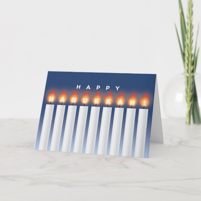 Hanukkah Card with Candles Feiertagskarte (Vorderseite)