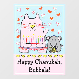 Hanukkah Cat and Mouse Window Cloning Fensteraufkleber