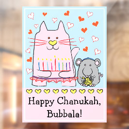 Hanukkah Cat and Mouse Window Cloning Fensteraufkleber