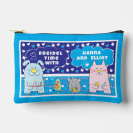 Hanukkah Cat Dog Mouse Bird Play Dreidel Zubehörtasche