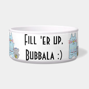 Hanukkah Cat/Mouse Pet Bowl "Fill er' up, Bubbala Napf