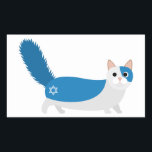 Hanukkah Cat Rechteckiger Aufkleber<br><div class="desc">Ein tolles Geschenk für Katzenliebhaber auf Chanukah!</div>