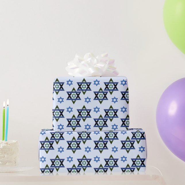Hanukkah, Chanukah, Bar, Bat Mitzvah Star von Davi Geschenkpapier (Partygeschenke)