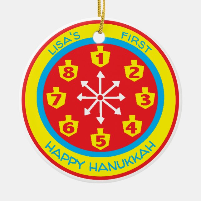 Hanukkah Chanukah COLORFUL 8 CRAZY NIGHTS Ornament (Vorne)