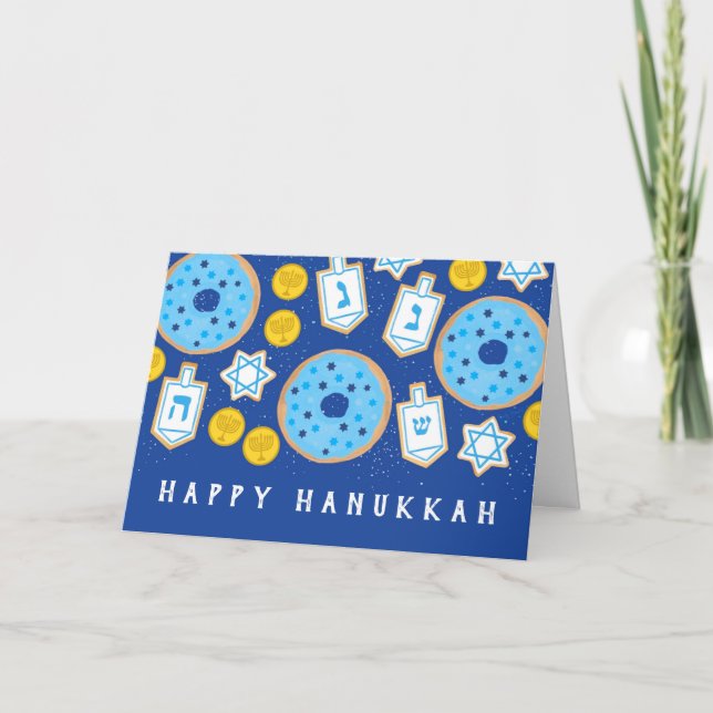Hanukkah Chanukah Desserts Donuts Cookies Karte (Vorderseite)