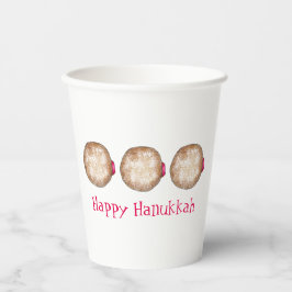 Hanukkah Chanukah Juwish Holidays Jelly Doughnut Pappbecher