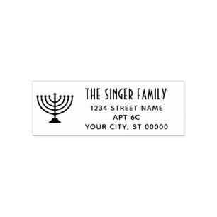 Hanukkah Chanukah Menora Name Rücksendeadresse Permastempel