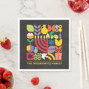 Hanukkah Chanukah Menorah Dreidel jüdische Symbole Serviette