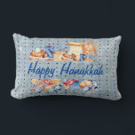 Hanukkah Chanukah Menorah Watercolor Blaues Muster Lendenkissen<br><div class="desc">Dieses Design wurde durch digitale Kunst erstellt und kann personalisiert werden, indem Sie auf den Knopf Anpassen klicken und die Farbe ändern, einen Namen, Initialen oder Ihre Lieblingssprache hinzufügen. Kontaktieren Sie mich unter colorflowcreations@gmail.com , wenn Sie dieses Design für ein anderes Produkt haben möchten. Kaufen Sie meine originale abstrakte Acrylmalerei...</div>