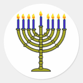 Hanukkah/Chanukah Runder Aufkleber