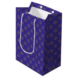 Hanukkah Chanukah Star von David Menorah Gold Blue Mittlere Geschenktüte