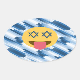 hanukkah chanukkah emoji ovaler aufkleber