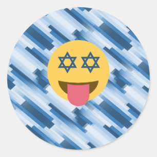 hanukkah chanukkah emoji runder aufkleber