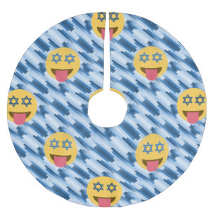 hanukkah chanukkah emoji Weihnachtsbaum xmas Polyester Weihnachtsbaumdecke
