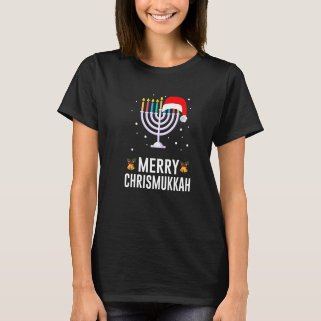 Hanukkah Christmas  Merry Happy Chrismukkah Jewish T-Shirt (Vorderseite)