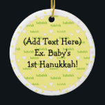 Hanukkah Circle Ornament<br><div class="desc">Hanukkah Circle Ornament. Personalisieren Sie Ihre Schriftart mit Stil,  Farbe,  Größe und Text.</div>