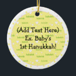 Hanukkah Circle Ornament<br><div class="desc">Hanukkah Circle Ornament. Personalisieren Sie Ihre Schriftart mit Stil,  Farbe,  Größe und Text.</div>