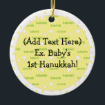Hanukkah Circle Ornament<br><div class="desc">Hanukkah Circle Ornament. Personalisieren Sie Ihre Schriftart mit Stil, Farbe, Größe und Text.</div>