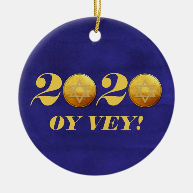 Hanukkah Covid 2020 Gelt Coin Oy Vey Keramik Ornament (Vorne)