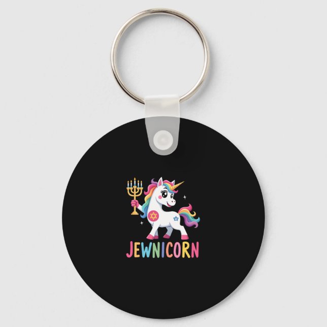 Hanukkah Dabbing Unicorn Jewnicorn Chanukah Jewish Schlüsselanhänger (Vorderseite)
